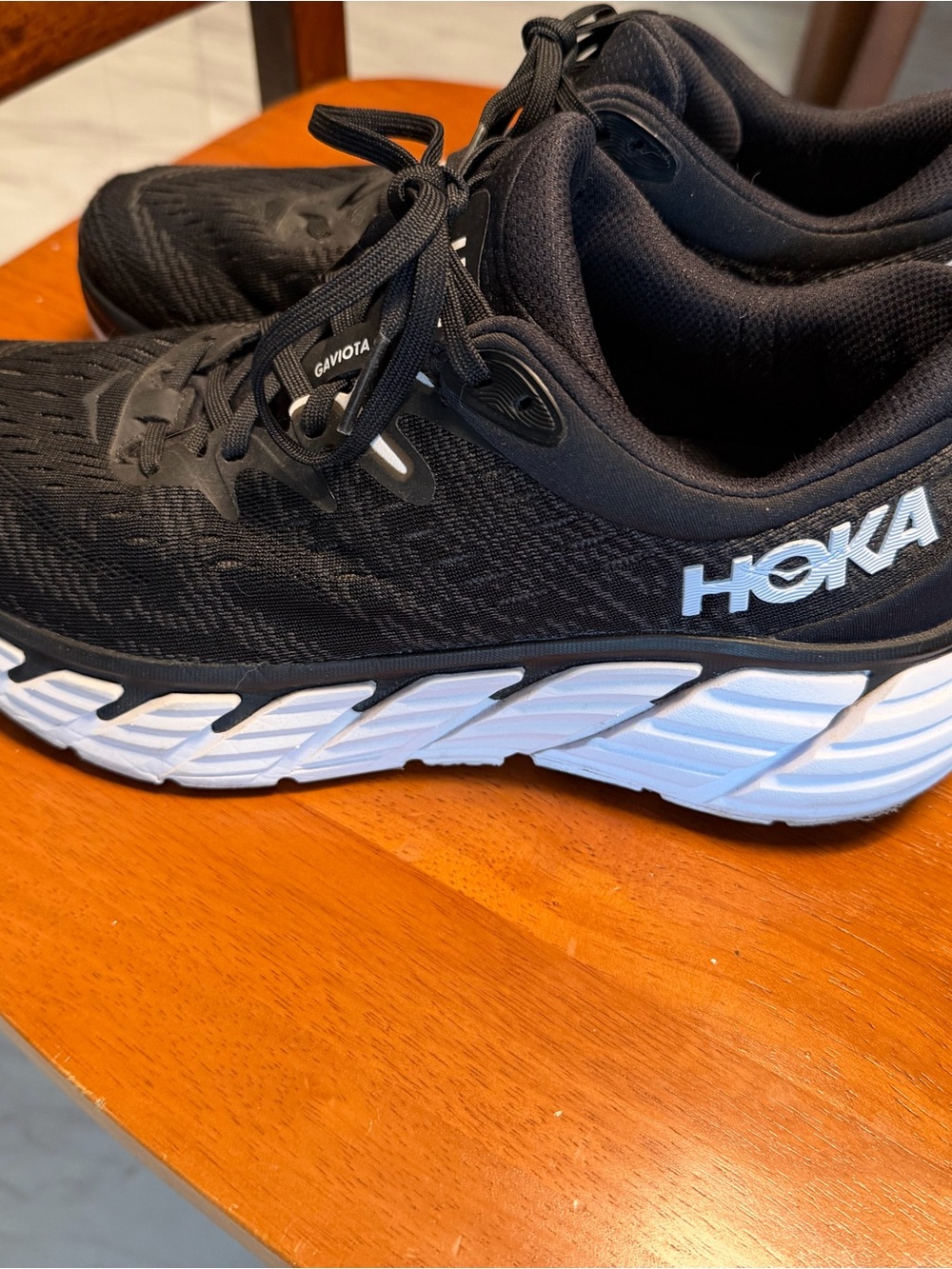 Hoka Gaviota 4 Women's Running Shoes in Black with White Midsole